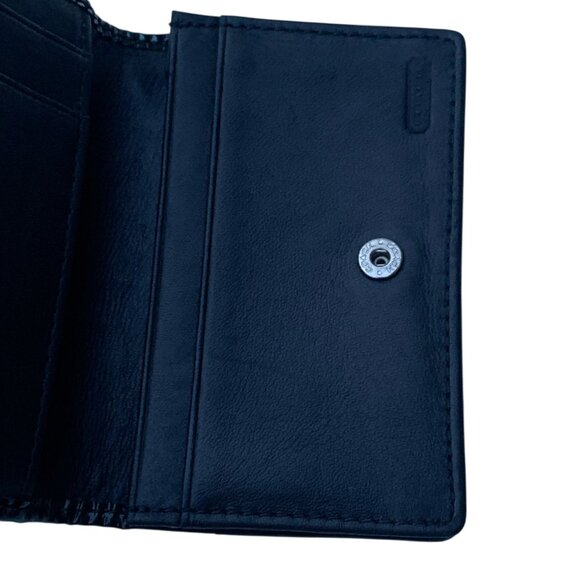 Vintage Black Coach Signature Jacquard Canvas Bifold Compact Wallet Card Case - Picture 9 of 14